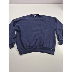 Vintage Russell Athletic Sweatshirt Mens 2XL Blue Crewneck Fleece Made USA 90s